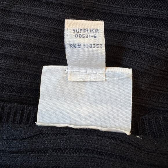 St. John’s Bay Black Ribbed Relaxed Fit Long Sleeve Pullover Sweater - Picture 6 of 7